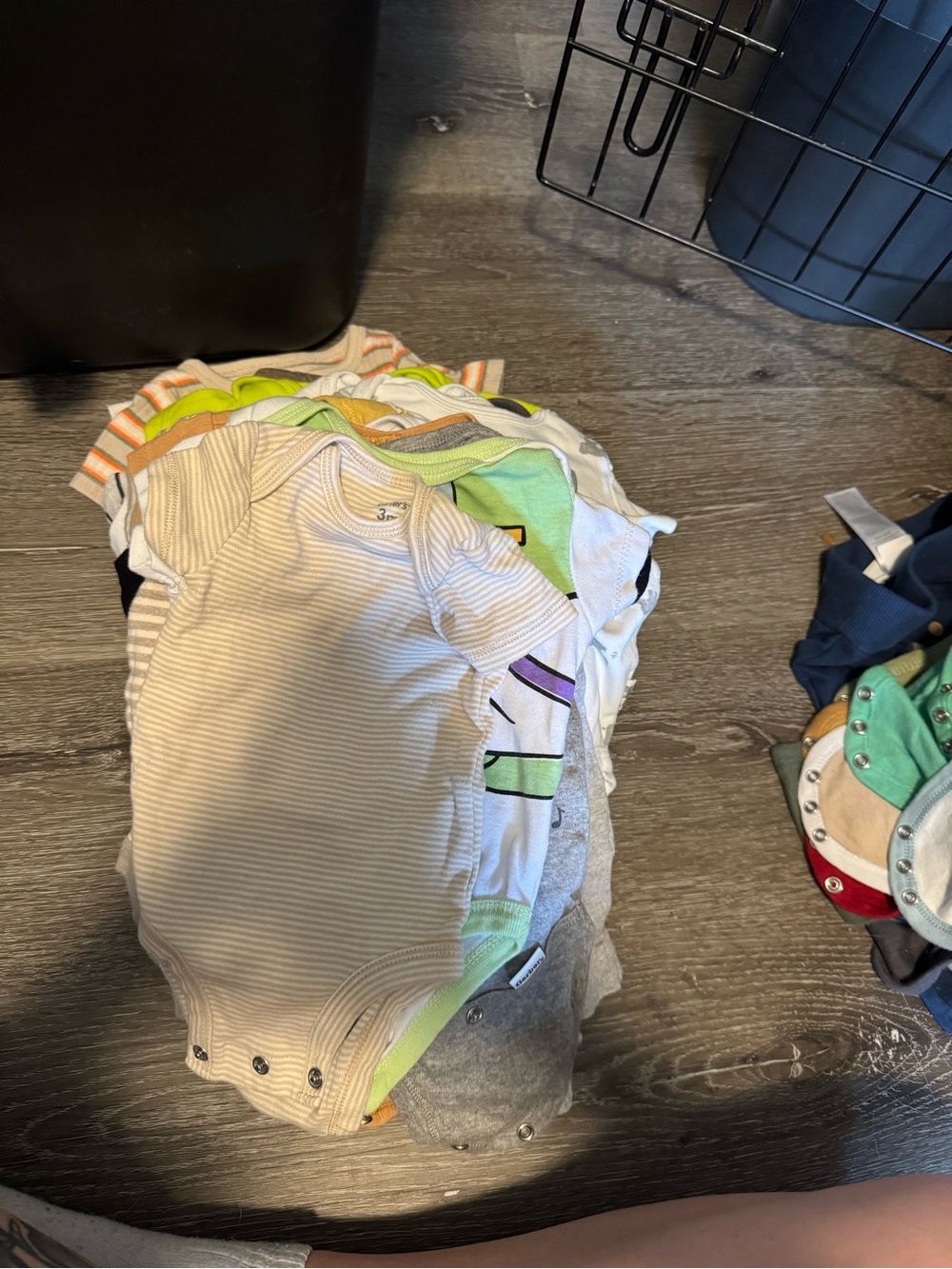 25 Neutral Stripe Baby Bodysuit Stack - Assorted Colors and prints